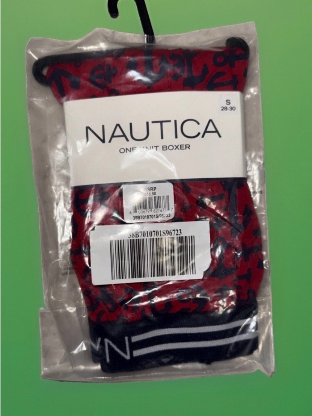 NEW Nautica Men's 100% Cotton Knit Boxer Anchor Print Small 28-30 NWT Soft